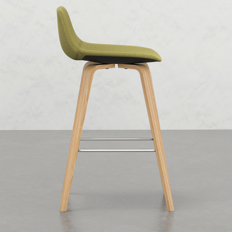 Tabouret Mid-Century (2) - Siège rembourré, placage de bois, repose-pieds, choix de sièges polyvalents pour différentes zones de 2 tabourets de comptoir attrayants, confortables