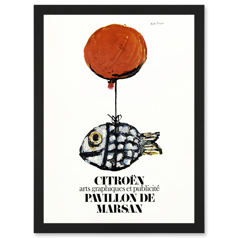 Francois Automobile Exhibition Marsan Pavilion Fish Balloon Advert - Single Picture Frame Print