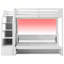 Lit double mezzanine double avec escalier de rangement et lit escamotable double