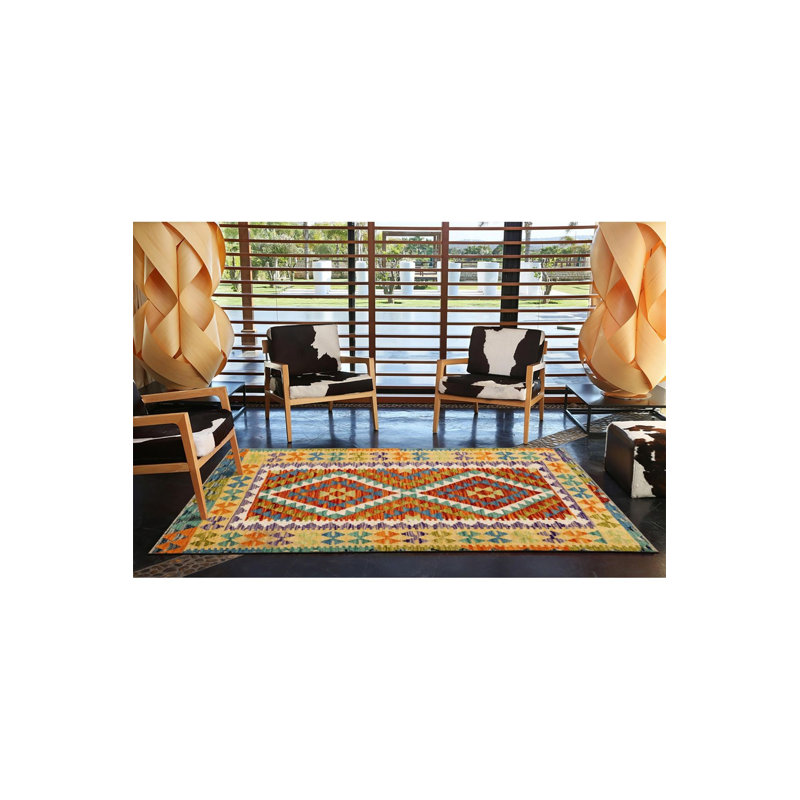 Tapis décoratif multicolore à motif traditionnel lavable à la machine, Carré 3 pi 3 po