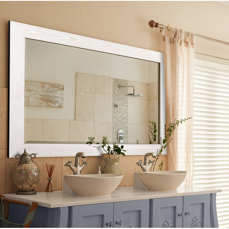 Migel Mirror, Distressed White, 42" x 30"
