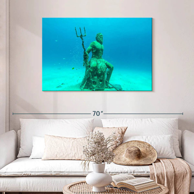 Kelan Sunken Poseidon Statue, 30" H x 45" W
