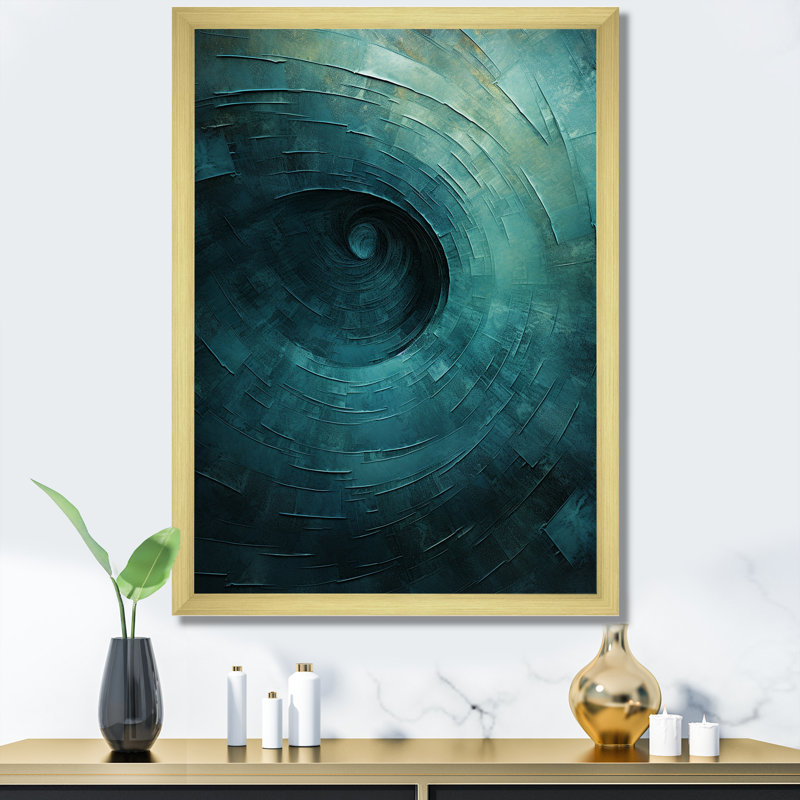 Coltson - spirales abstraites, art mural, H 32 po x l 24 po x P 1 po, Impression sur dorée toile encadrée