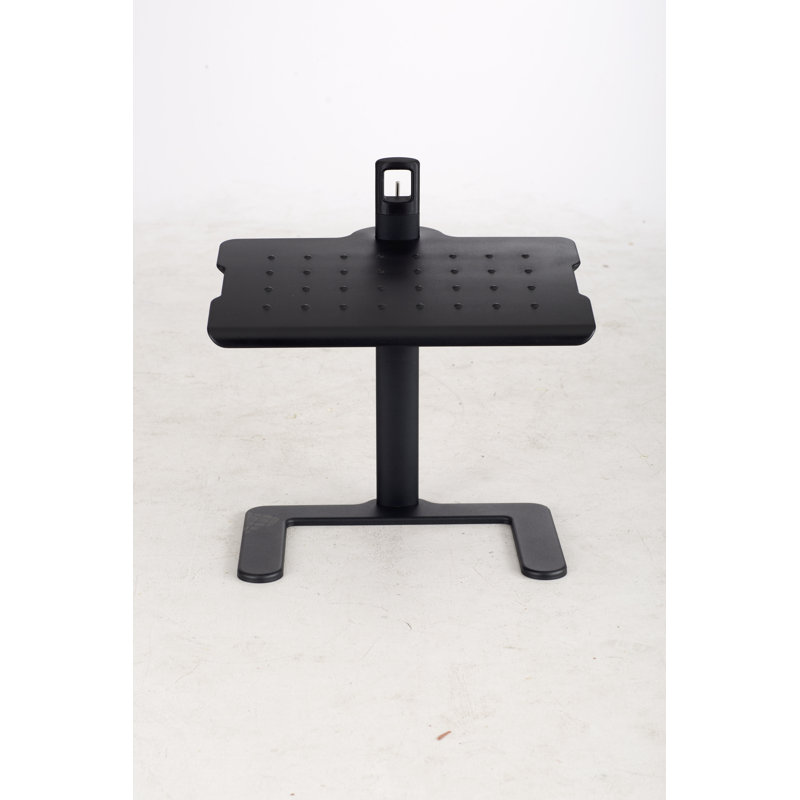 Black Adjustable Height Aluminum and Steel Footrest