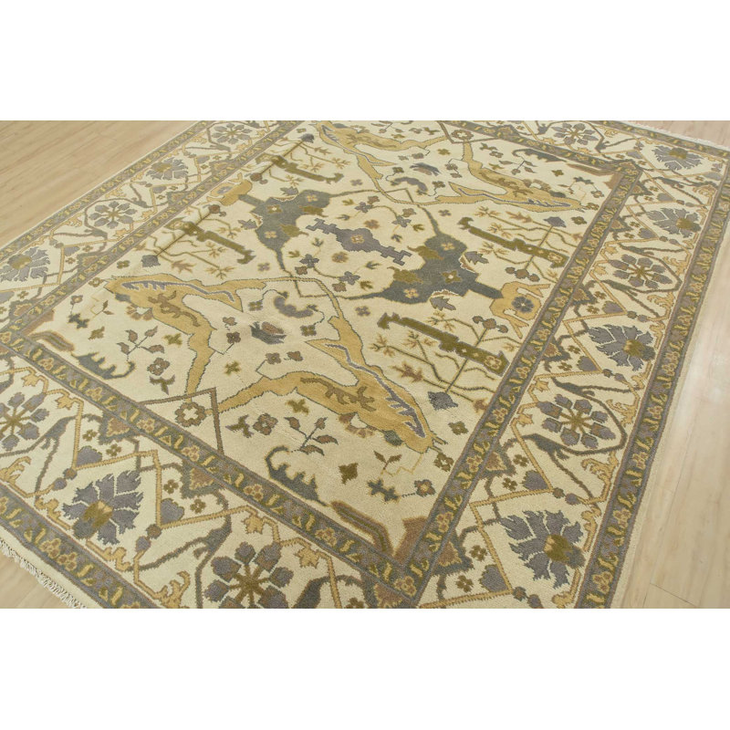 Tapis oriental en laine noué à la main 8 pi 1 po x 10 pi Oushak