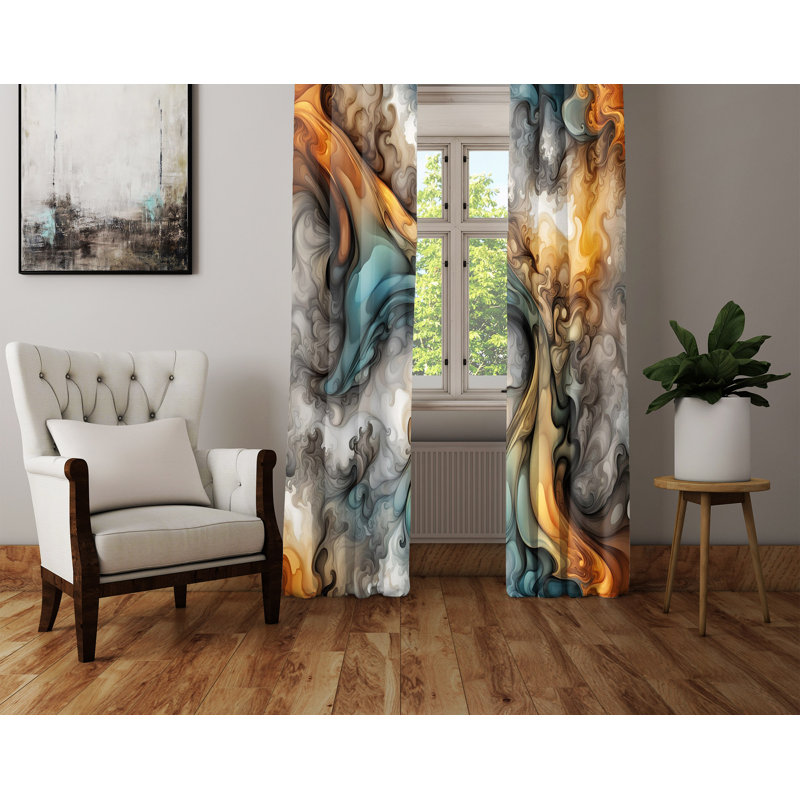 Ellidh Semi Sheer Curtain Panel Pair, 56" W x 78" L