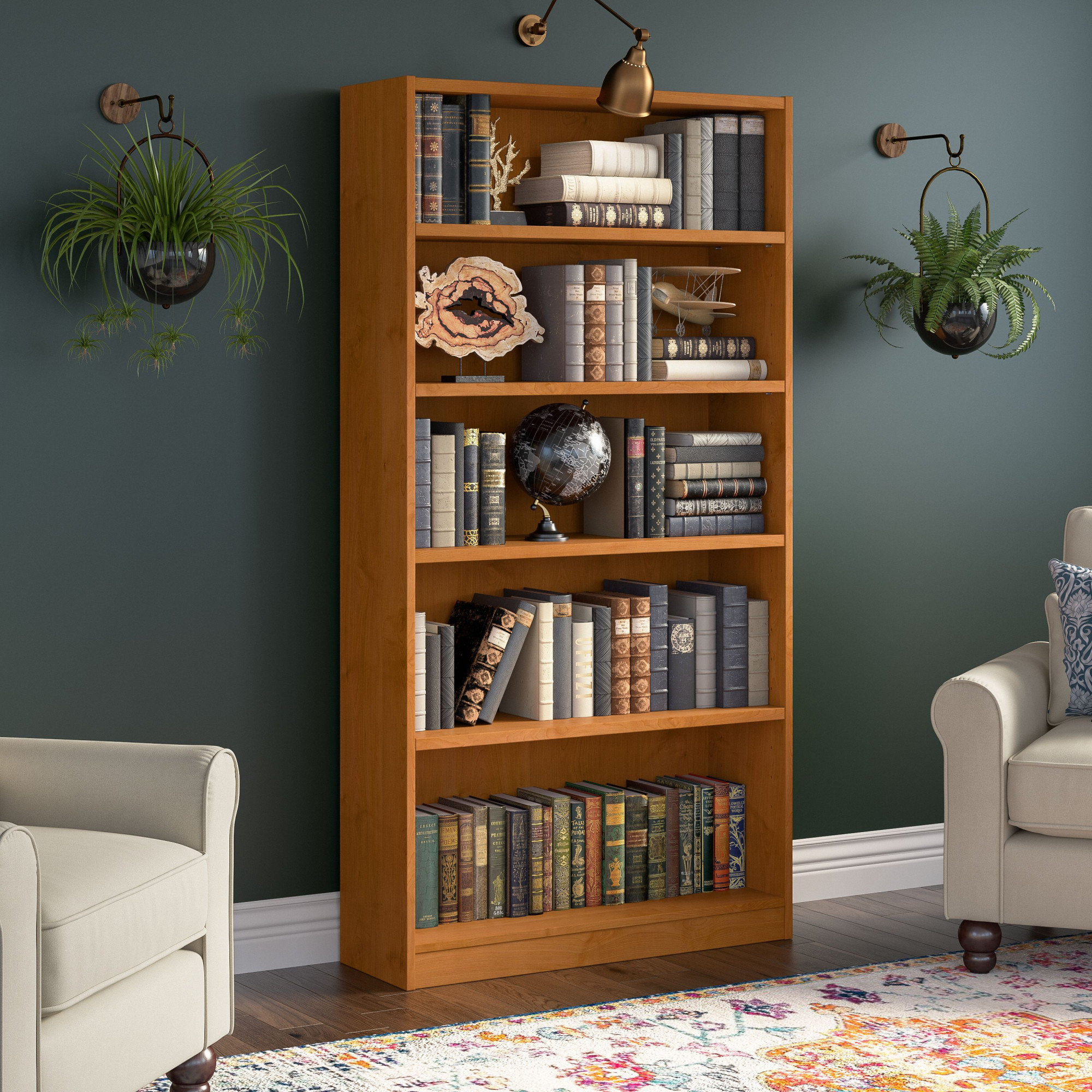 Red Barrel Studio® Doyno Tall 5 Shelf Bookcase, Storage and Display Bookshelf for Home Office and Living Room & Reviews | Wayfair