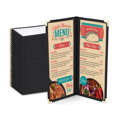 Paquet de 30 couvercles de menu de restaurant WeChef 4,25 po x 11 po
