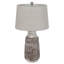 Ensemble de 2 lampes de table Bora, abat-jour en jute, céramique brune, blanc vieilli-125317833-125317834