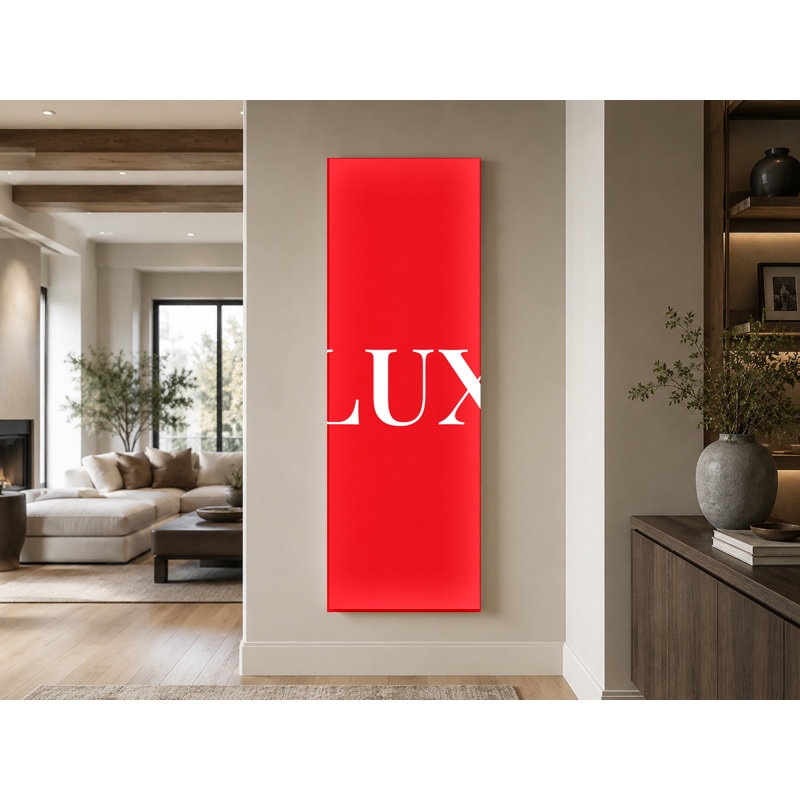 «Luxemburg», monogramme de luxe luxembourgeois avec drapeau du monde luxembourgeois - rouge et blanc, H 30 po x l 10 po