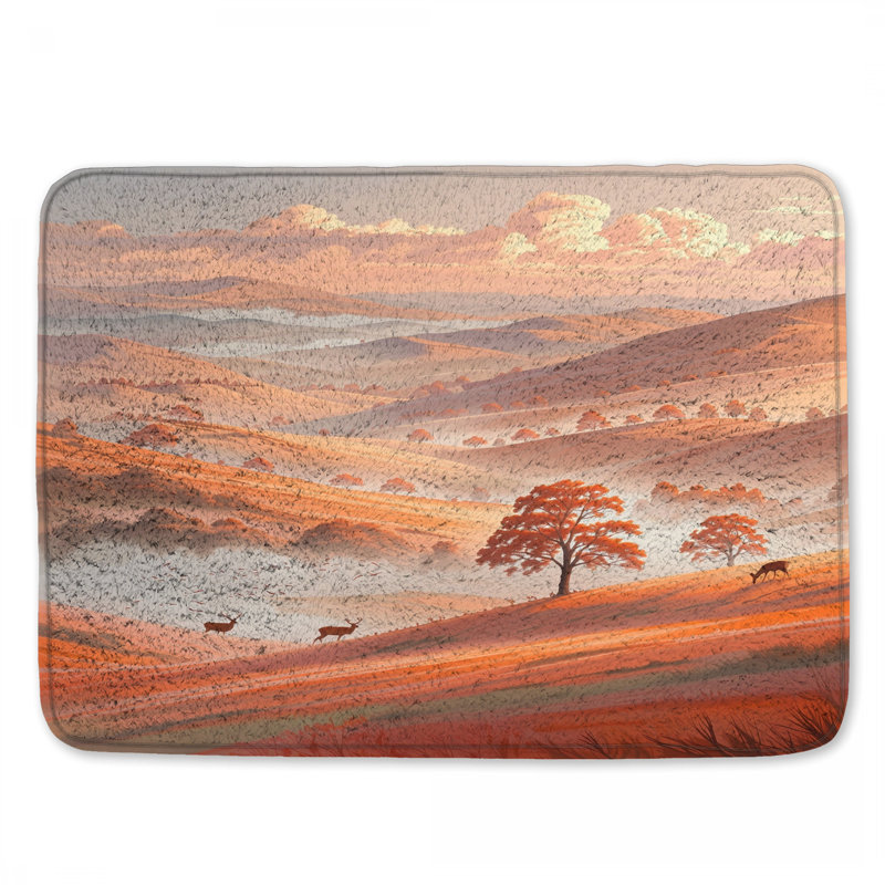 Tapis de bain Sunset Hills And Deer, L 24 po x L 17 po