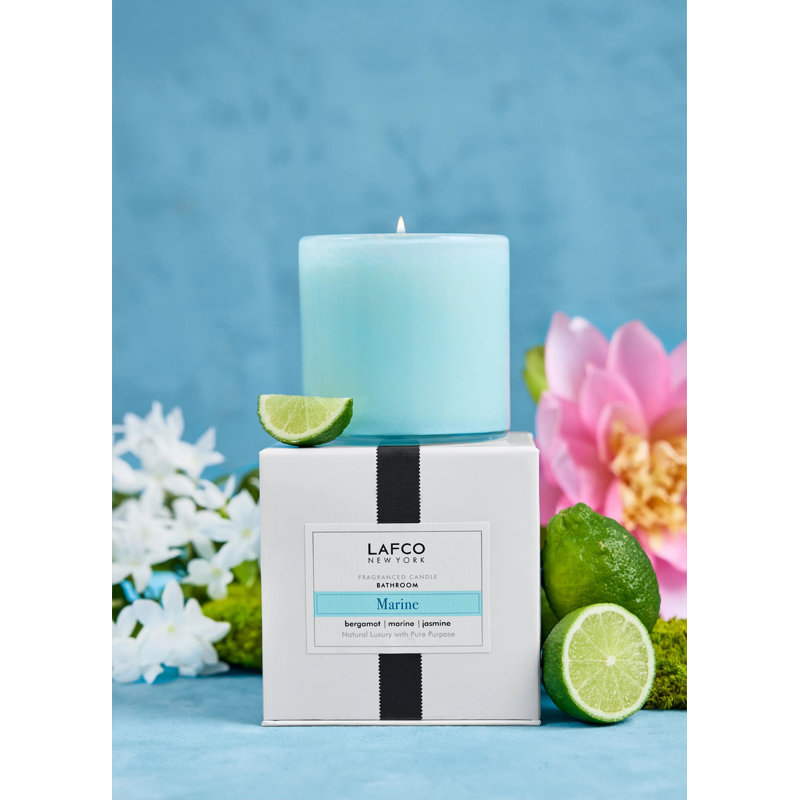 House & Home Marine Scented Jar Candle, 4" H x 4" W x 4" D
