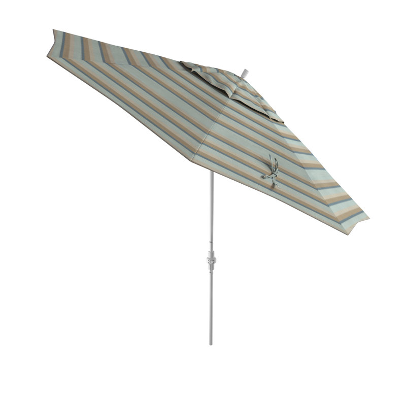 Parasol de patio blanc mat 11 pi, Gris te bleu