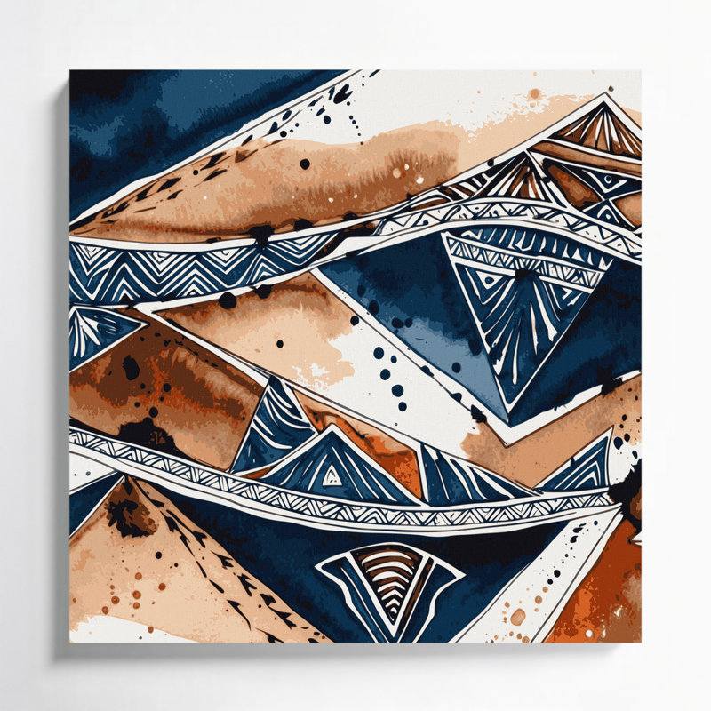 «Hawaiian Kapa», art mural sur toile grise, H 16 po x l 16 po