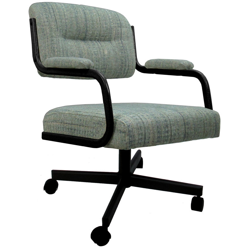 Huriyyah Upholstered Metal Armchair, Gray, Watusi Aquatint