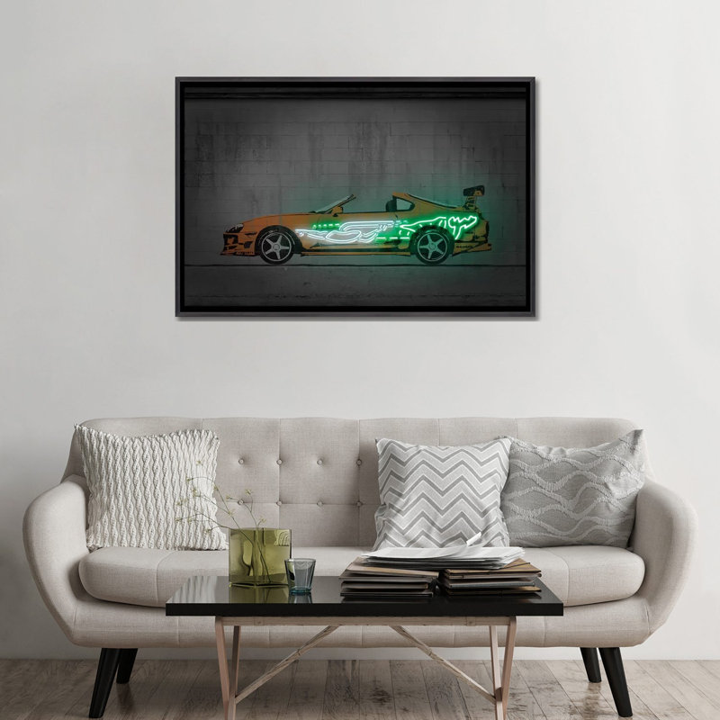 « Supra » par octave Mielu-impression d’art graphique, Pas de tapis, H 32 po x l 48 po x 1,5 po, Toile avec cadre noir patiné