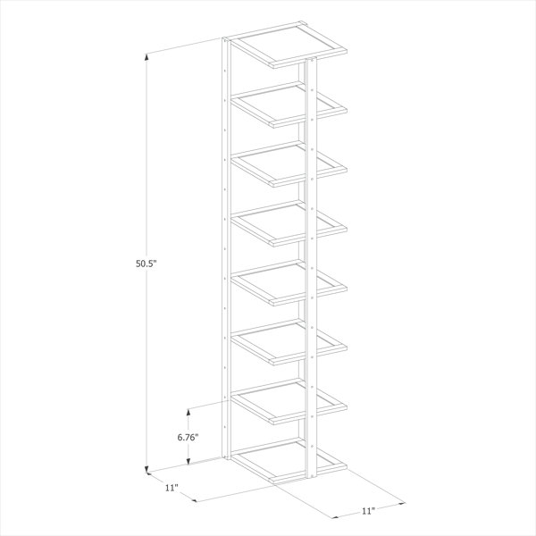 MoNiBloom Bamboo 8 Tiers Corner Shoes Rack, 8 Pairs Organizer Stand, Natural, for Entryway, Size: 8 Shelves, Beige