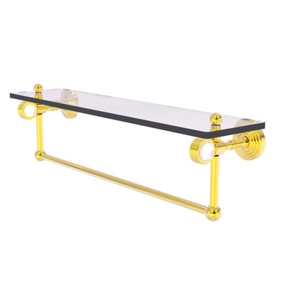 Jarrell Glass Bracket Shelf with Towel Bar