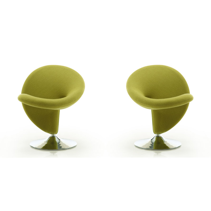 Fauteuil d'appoint pivotant Curl Modern, Mélange de polyester vert