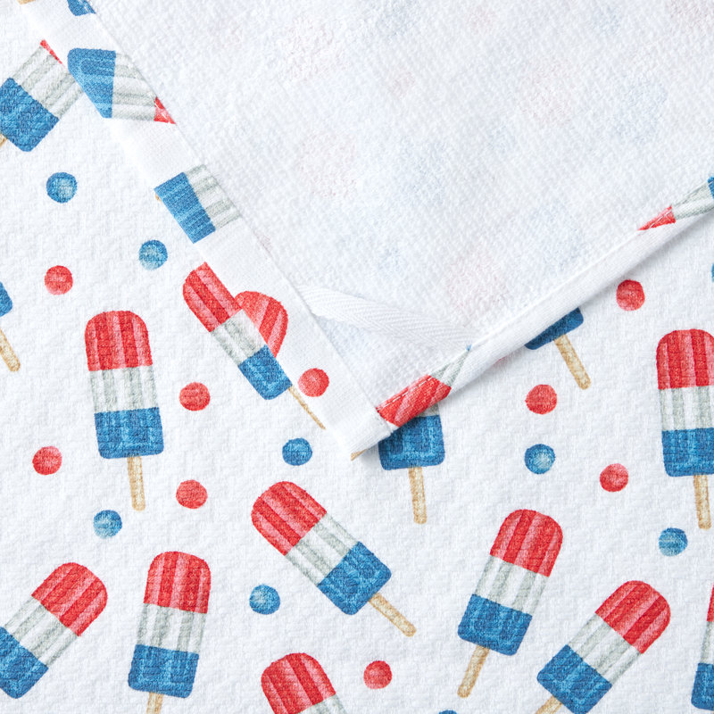 MARTHA STEWART Americana Stripesicle Kitchen Towel Set, Red/White/Blue