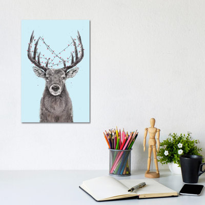 Xmas Deer II 1 Piece Wrapped Canvas Wall Art