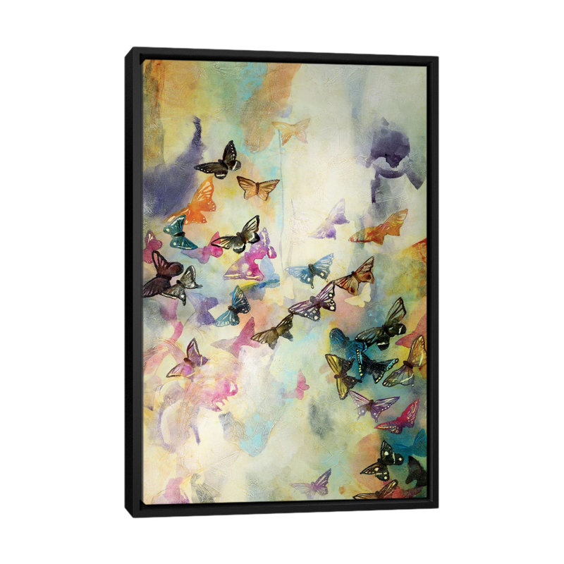 «Mariposas III», impression sur toile, H 26 po x l 18 po x P 1,5 po, Toile avec cadre noir