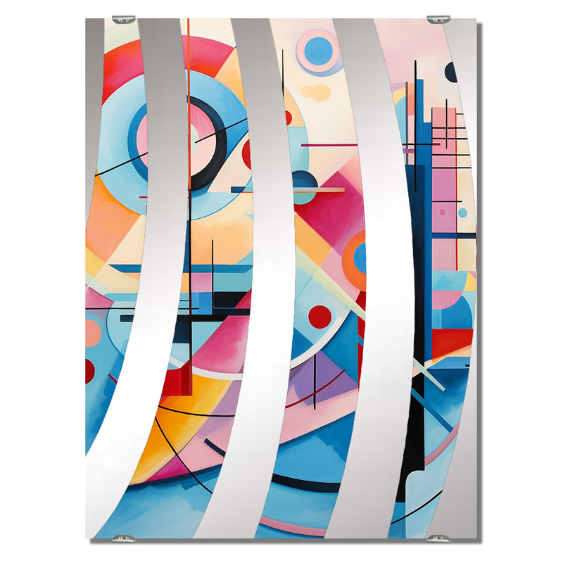 Rushali - Miroir mural géométrique abstrait, 32 po x 24 po