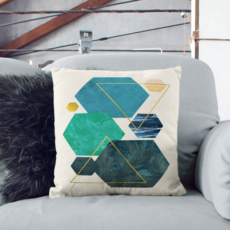 Mopdern Shapes No.1 Square Throw Cushion, 40cm H x 40cm W x 15cm D, Stone