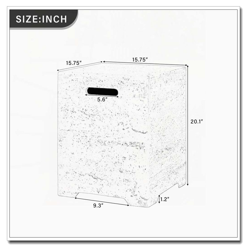 Table de couverture de réservoir de propane 15,75 po MGO, support de réservoir de propane léger 20 lb avec poignées des deux côtés