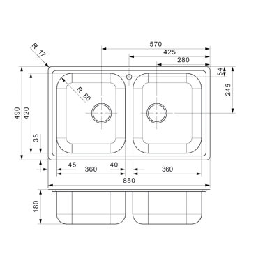 Centurio Double Bowl Inset Kitchen Sink
