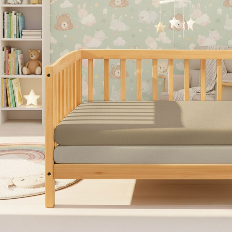 Cotton 2 - Piece Cot Fitted Sheet, 140 x 70 cm, Ecru/ Brown