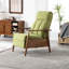 Fauteuil inclinable rembourré avec support lombaire et revêtement en tissu doux, rembourrage en mousse de salon réglable, pieds bruns