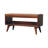 Solid Wood Chestnut Bench with Leather Seat Pad