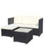 Ensemble de canapé d'extérieur en osier et table basse 5 pièces, ensemble de meubles de patio et canapé d'extérieur (coussin beige)