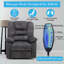 Fauteuil inclinable électrique inclinable avec massage et amp; Chauffage pour le salon, adapté aux personnes âgées | Bleu grisâtre | Velours