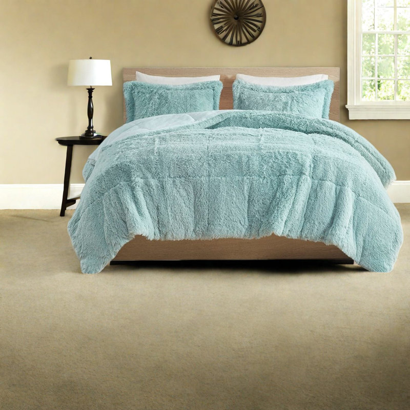 Ensembles de literie en fausse fourrure douce, polyester grand lit, confort moderne