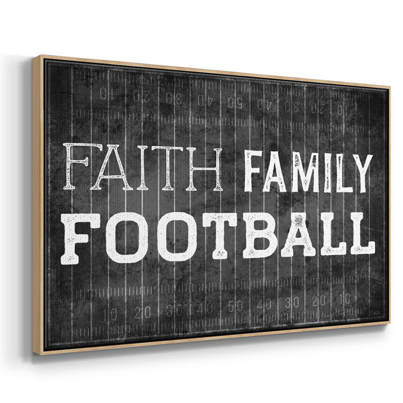 Faith Family Football, reproduction d'art sur toile, H 27 po x l 41 po x P 2 po, Naturel