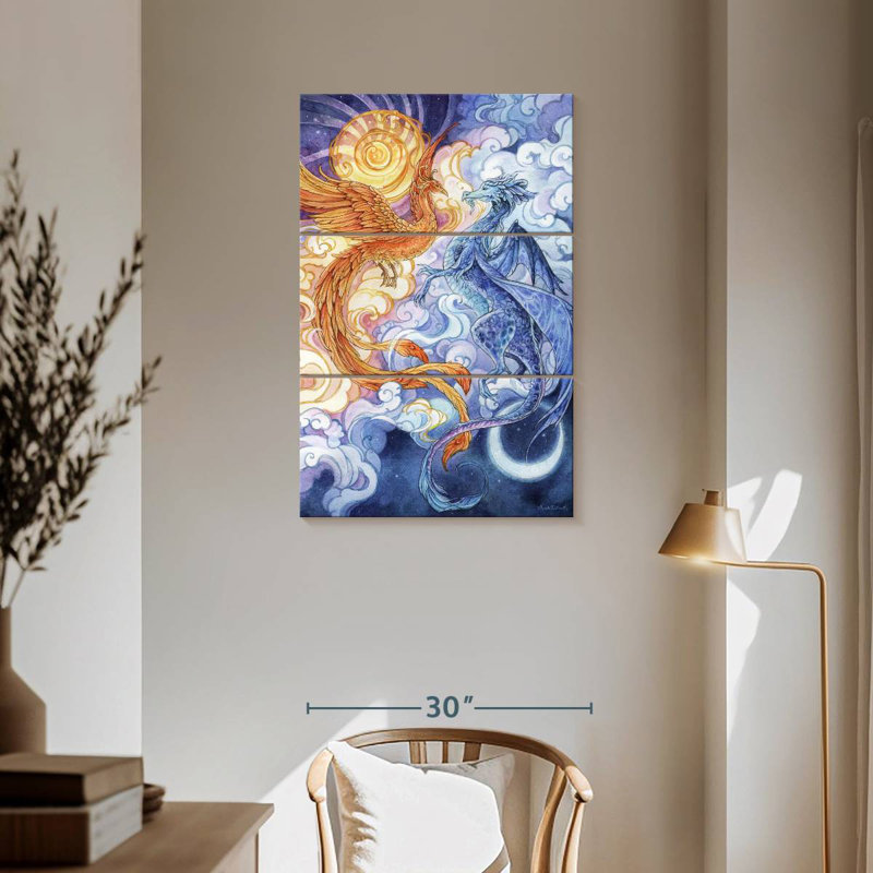 Dragon Brampt Sun et lune, H 57 po x l 36 po