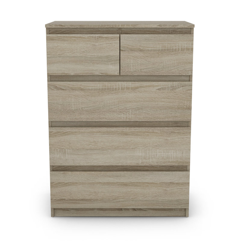 Ferdinana 75cm W 5 - Drawer Chest of Drawers, Brown