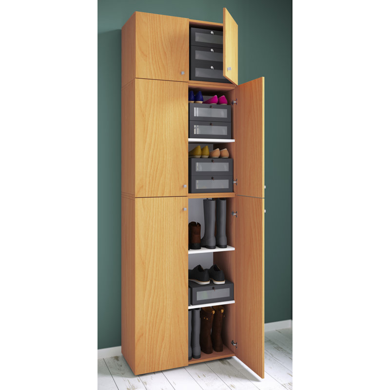 12 Pair Shoe Storage Cabinet, Beech