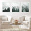 IDÉE4WALL art mural encadré pin brumeux, ensemble de 3 impressions murales forêt montagne, décoration murale nature sauvage pour salon, chambre à coucher 3 pièces-90568668