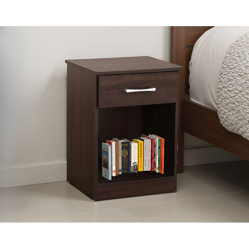 Table de chevet Harrel pour espaces décontractés, Marron foncé