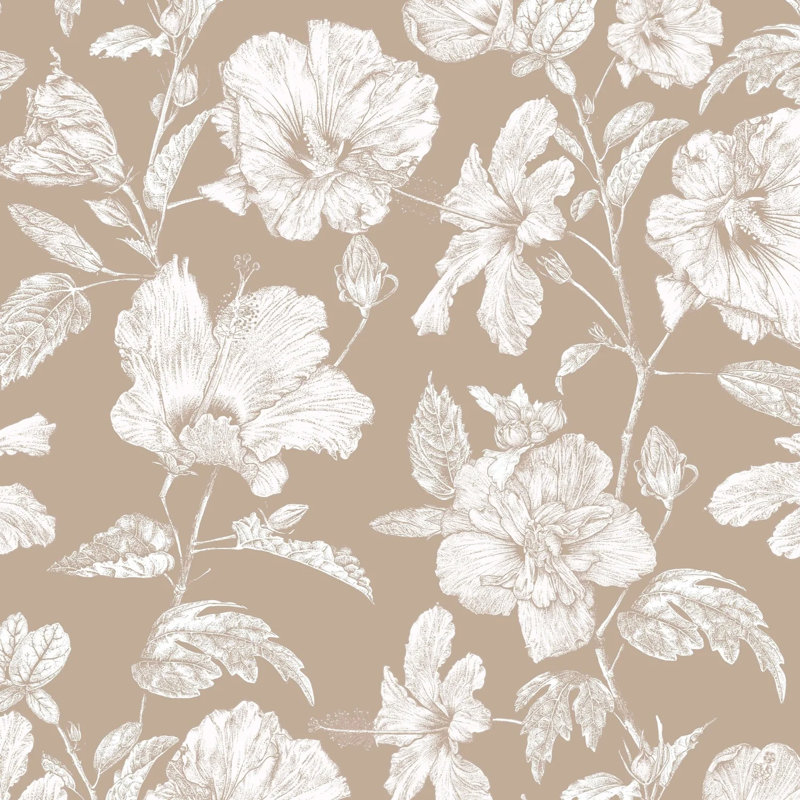 Papier peint Hibiscus, Crème