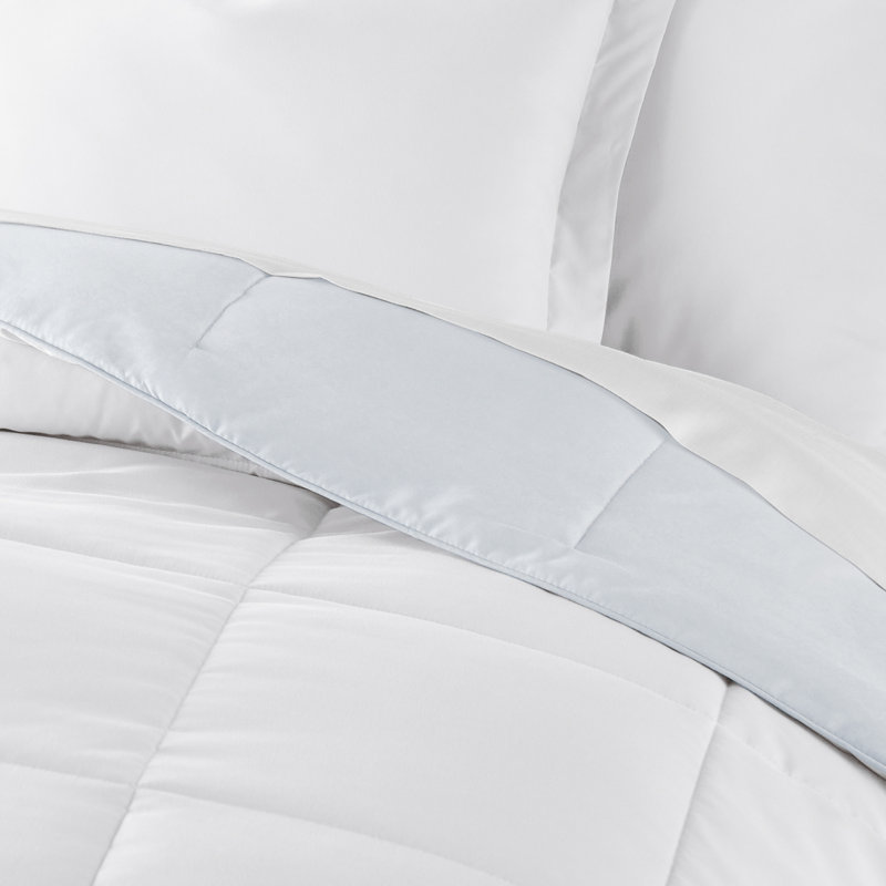King Blue Reversible Down Alternative Microfiber Comforter Set