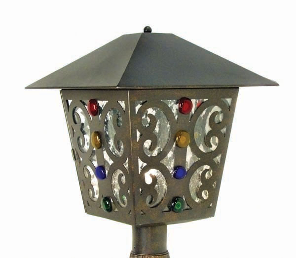 Julie Seeded Lantern Head, Rustic Iron, Clear Acrylic
