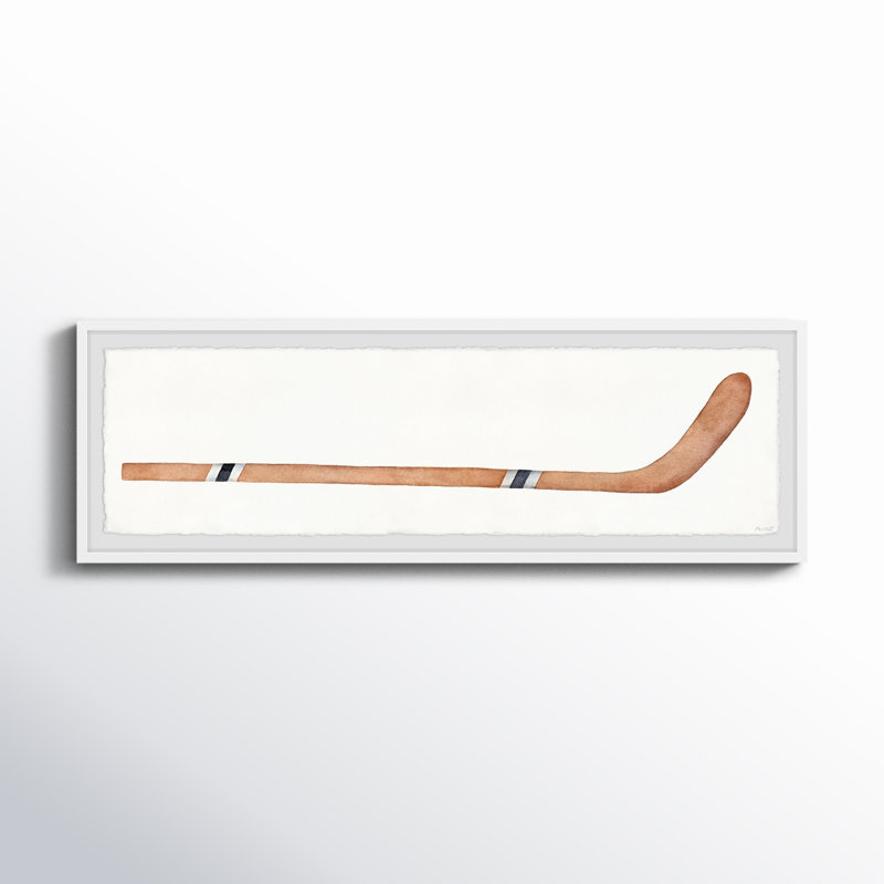 Reproduction encadrée de bâton de hockey brun Houtz, H 15 po x l 45 po x P 1,5 po