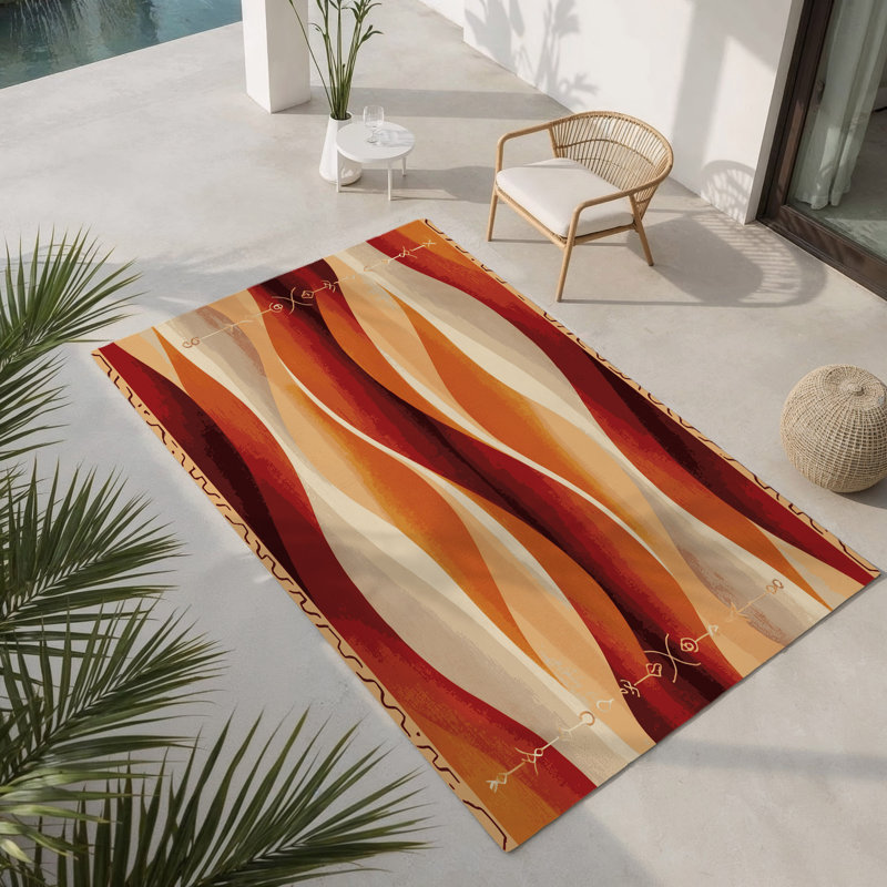 Tapis intérieur et extérieur Crimson Veil, Rectangle 1 pi 6 po x 2 pi 6 po