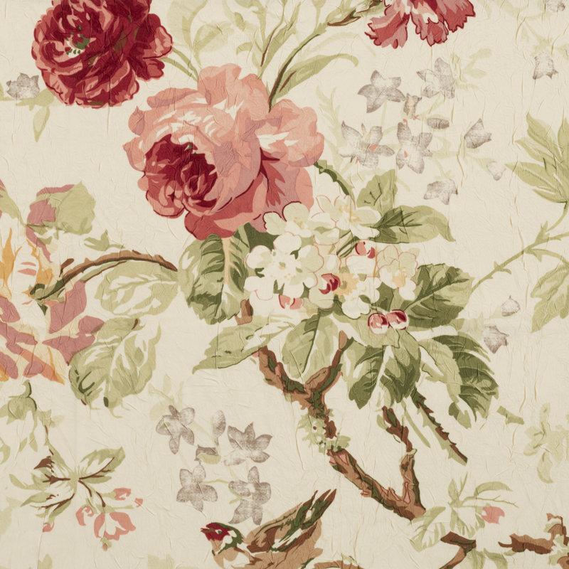 Alita Floral Pointed Window Valance, Red