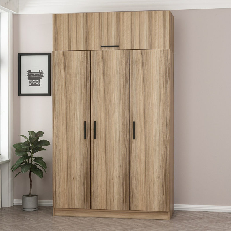 Armoire moderne avec de nombreuses tablettes, couleur dorée, 53,1 x 92,5 x 20,5 pouces | 100% panneau de particules enduit de mélamine, épaisseur: 0,7 pouce | Conception durable, capacité de tablette de 11,0 lb | Solution de rangement élégante et fonctionnelle