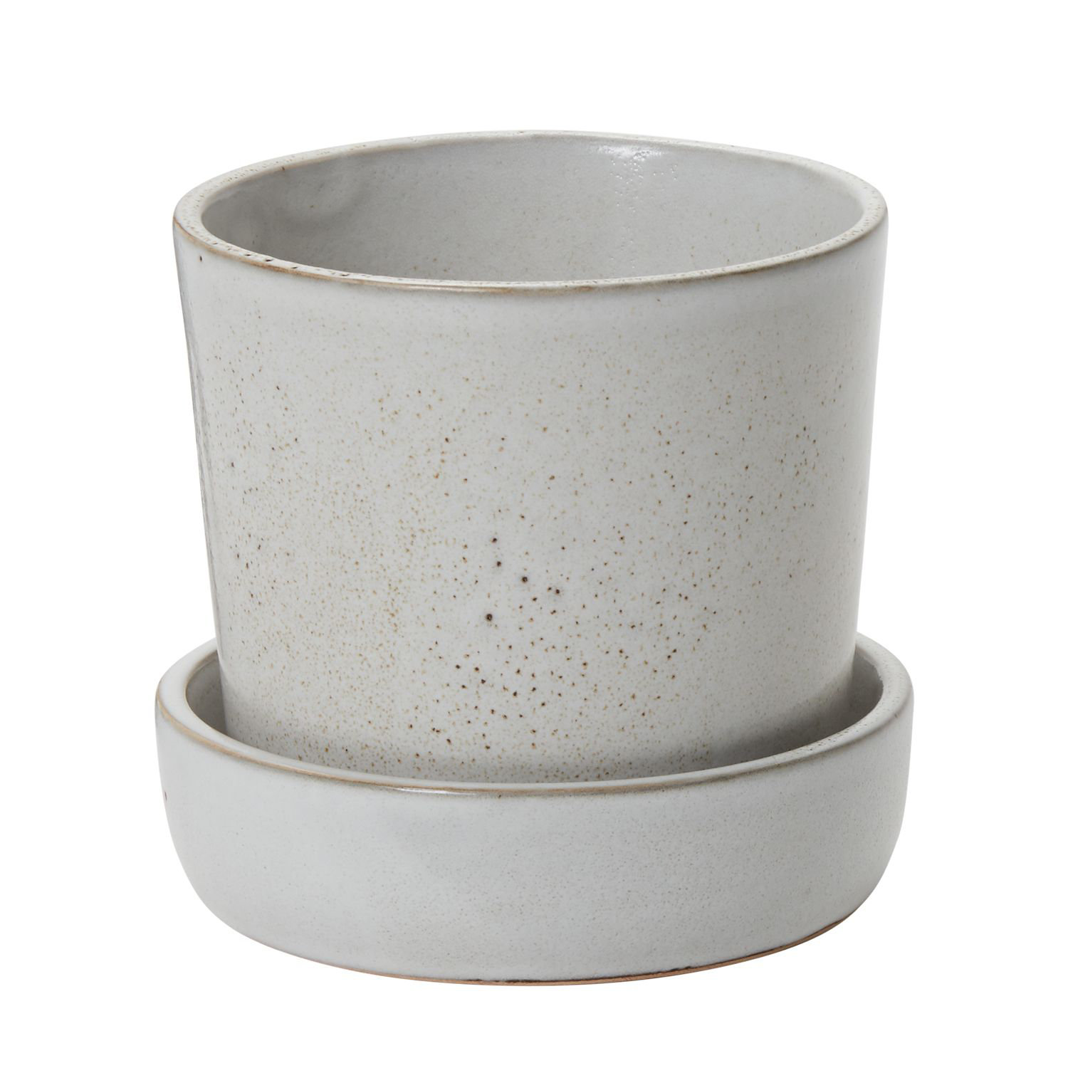 Handmade Ceramic Pot Planter, 5" H x 5.25" W x 5.25" D, Off White